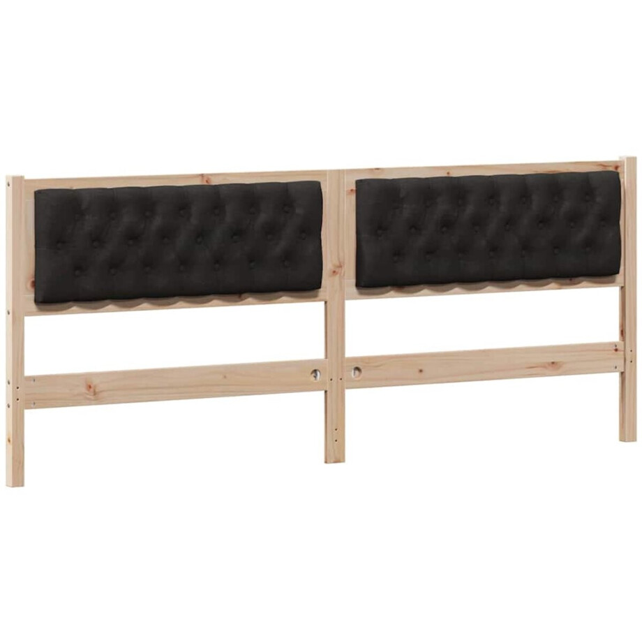 vidaXL - Hoofdbord - Anders - Bruin - en - zwart - 200 - cm - Massief - grenenhout afbeelding 1