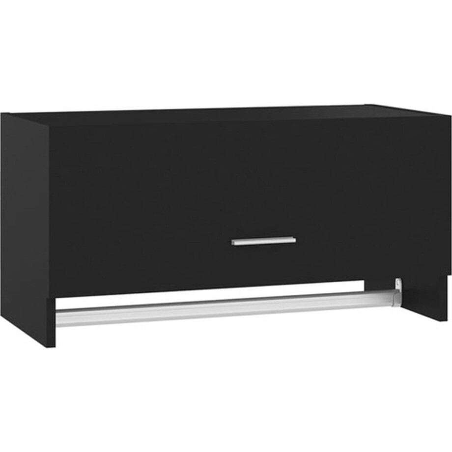 vidaXL - Kledingkast - 70x32,5x35 - cm - bewerkt - hout - zwart afbeelding 1