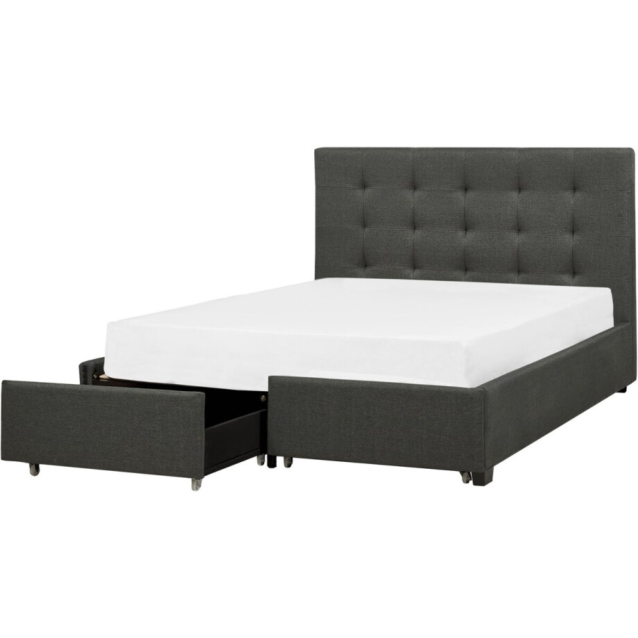 ROCHELLE - Bed opbergruimte - Donkergrijs - 140x200 cm - Polyester ROCHELLE - Bed opbergruimte - Donkergrijs - 140x200 cm - Polyester afbeelding 1