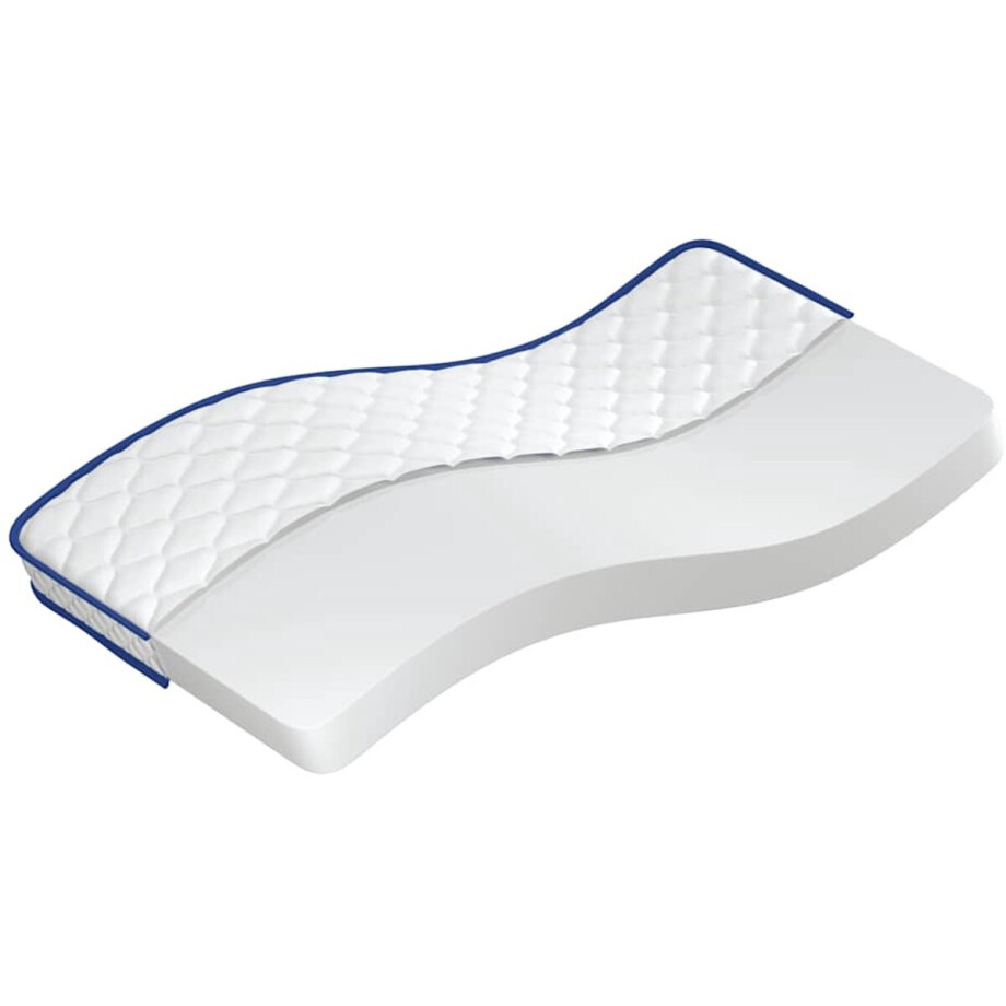 vidaXL - Traagschuimmatras - 90x190x17 - cm - Zacht - wit afbeelding 1