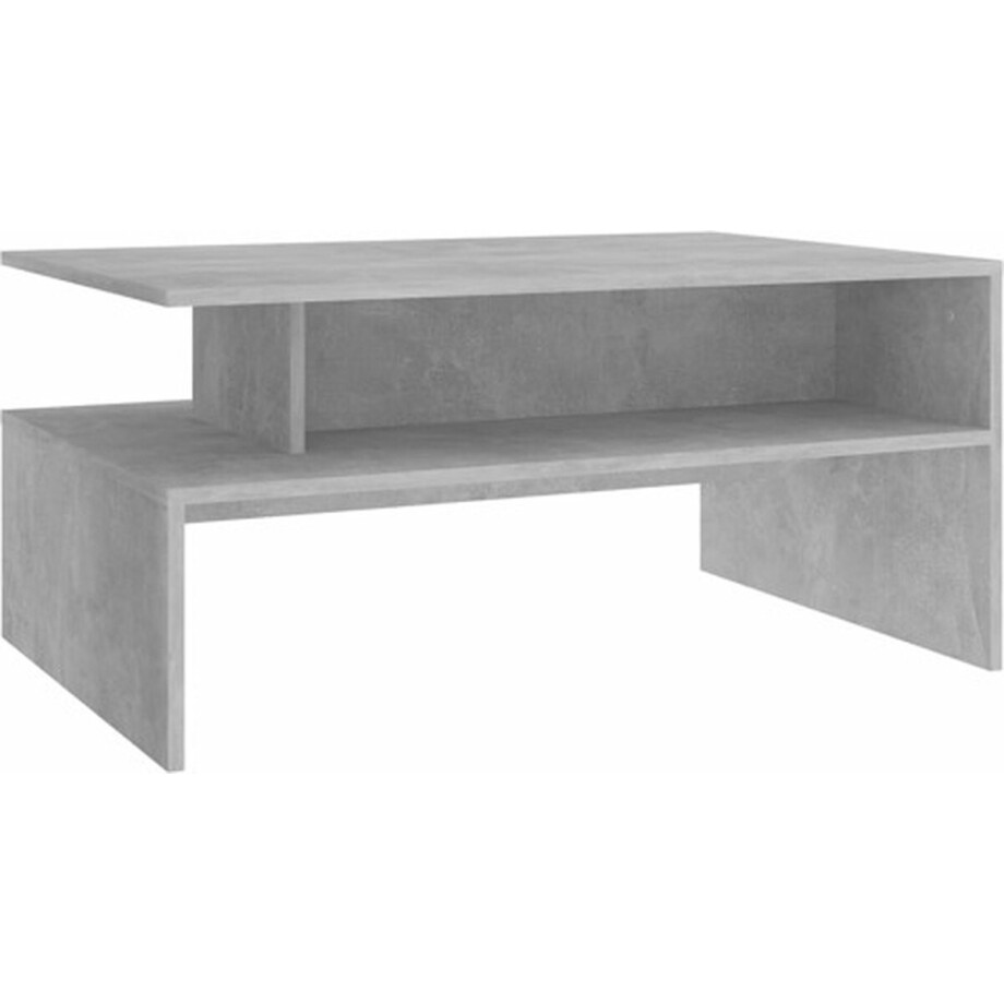 vidaXL - Salontafel - 90x60x42,5 - cm - bewerkt - hout - betongrijs vidaXL - Salontafel - 90x60x42,5 - cm - bewerkt - hout - betongrijs afbeelding 1