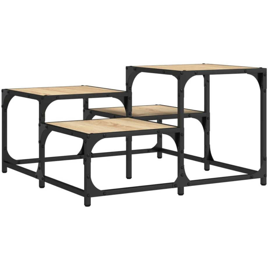 vidaXL Salontafel - Salontafels - Tafel - Bijzettafel - Salontafel 68x68x40 cm bewerkt hout sonoma eikenkleurig vidaXL Salontafel - Salontafels - Tafel - Bijzettafel - Salontafel 68x68x40 cm bewerkt hout sonoma eikenkleurig afbeelding 1
