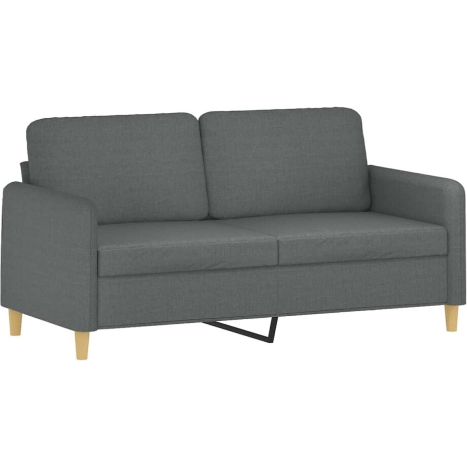 vidaXL - Tweezitsbank - 140 - cm - stof - donkergrijs afbeelding 1
