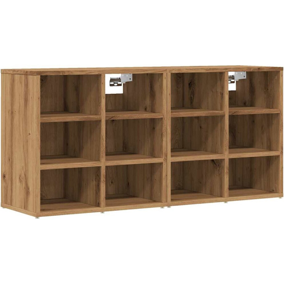 vidaXL - Schoenenkasten - 2 - st - 52x30x50 - cm - artisanaal - eiken afbeelding 1