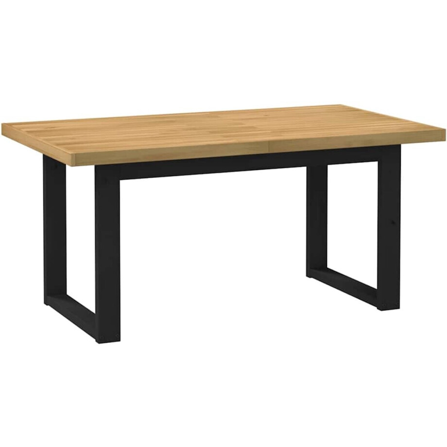 vidaXL - Eettafel - NOAIN - U-vormige - poten - 160x90x75 - cm - massief - hout vidaXL - Eettafel - NOAIN - U-vormige - poten - 160x90x75 - cm - massief - hout afbeelding 1