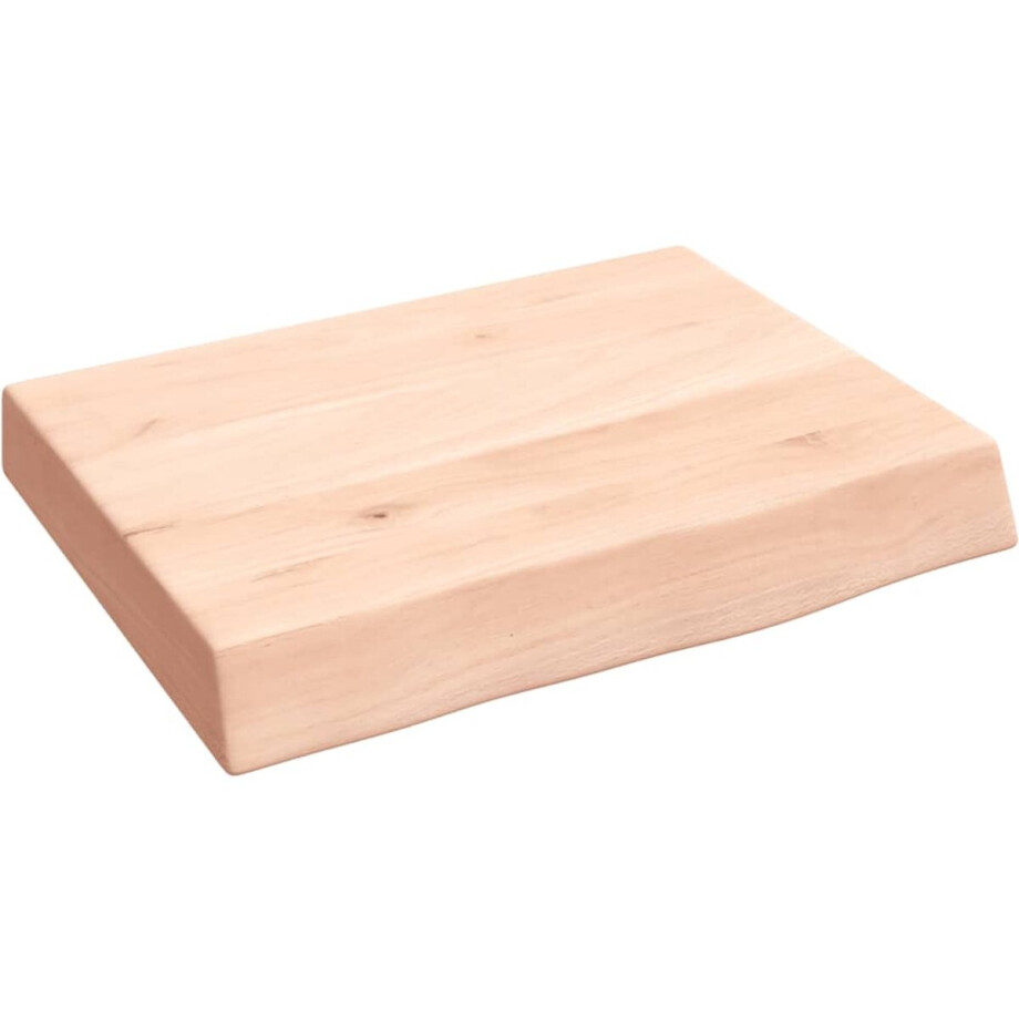 vidaXL Wandschap 40x30x(2-6) cm onbehandeld massief eikenhout - Wandschap - Wandschappen - Wandplank - Wandrek afbeelding 1