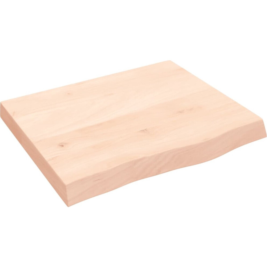 vidaXL - Tafelblad - 60x50x(2-6) - cm - onbehandeld - massief - eikenhout afbeelding 1