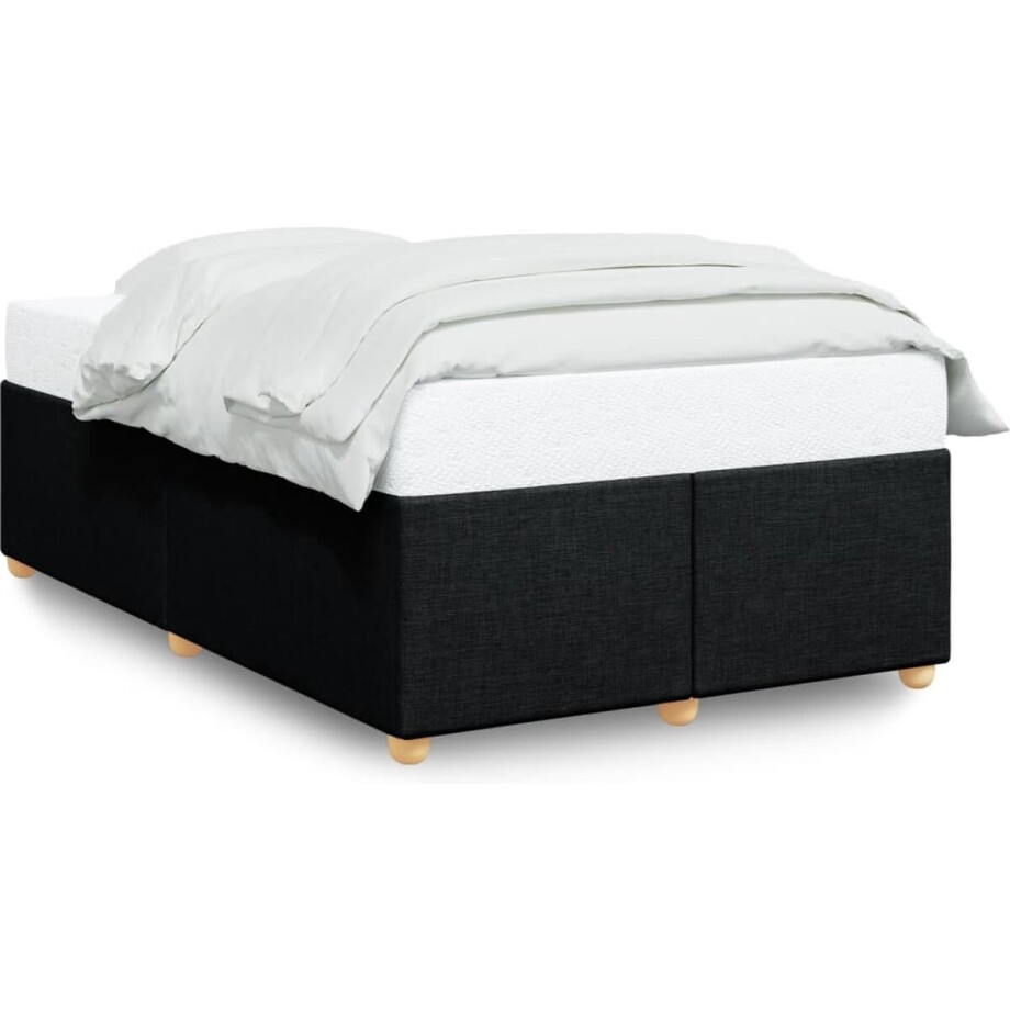 vidaXL - Bedframe - zonder - matras - 120x200 - cm - stof - zwart afbeelding 1