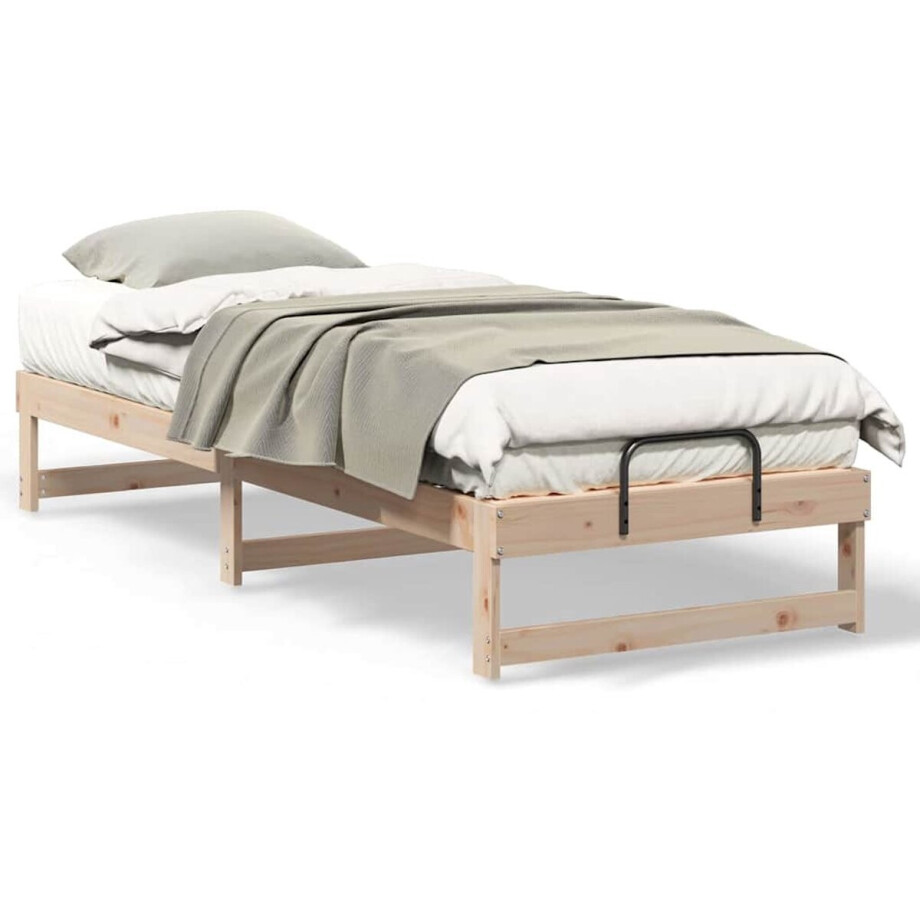 vidaXL - Bedframe - Bruin - 80 - x - 200 - cm - Massief - grenenhout vidaXL - Bedframe - Bruin - 80 - x - 200 - cm - Massief - grenenhout afbeelding 1