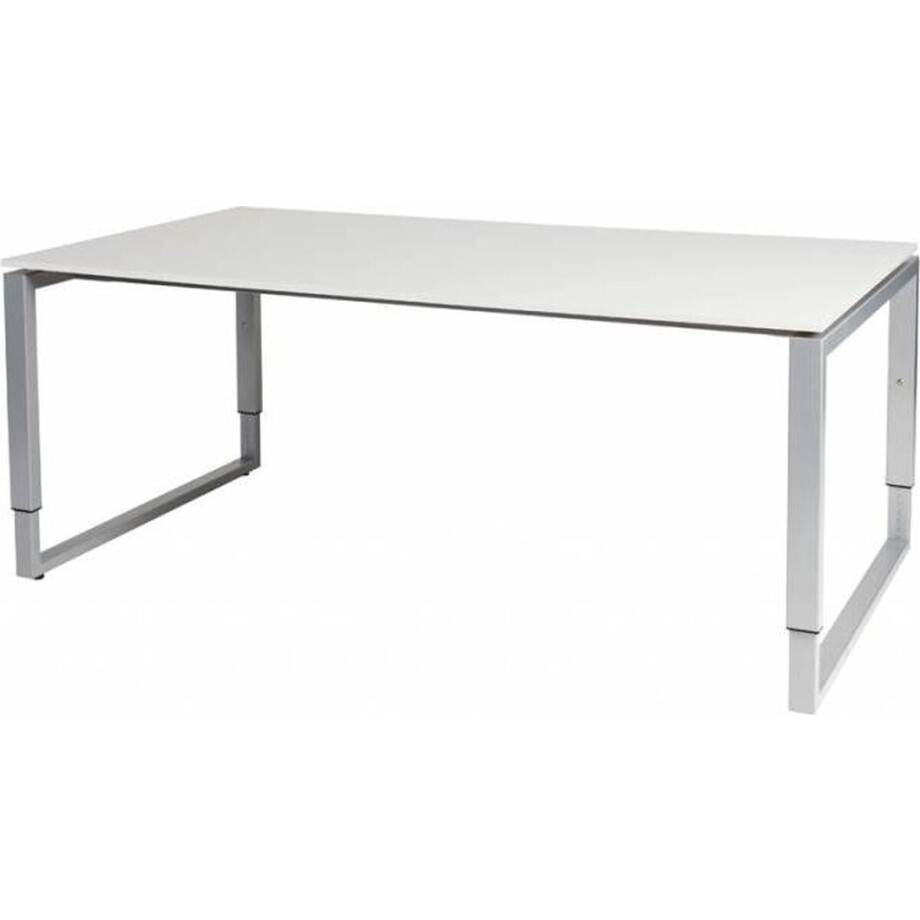 Vergadertafel - Verstelbaar - 180x100 wit - alu frame Vergadertafel - Verstelbaar - 180x100 wit - alu frame afbeelding 1