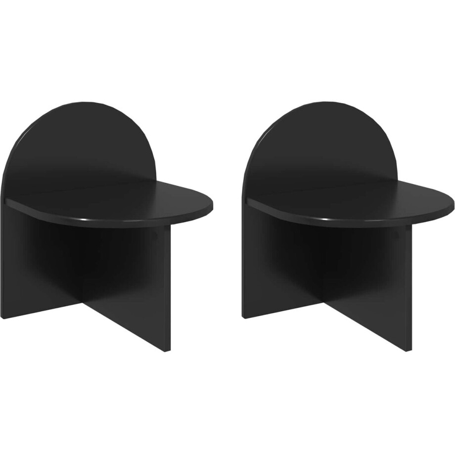 vidaXL - Nachtkastje - 2 - pcs - Zwart - eiken - 40 - x - 35,5 - x - 45,5 - cm afbeelding 1