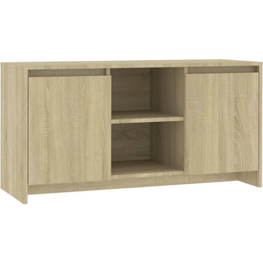 vidaXL - Tv-meubel - 102x37,5x52,5 - cm - bewerkt - hout - sonoma - eikenkleurig afbeelding 1