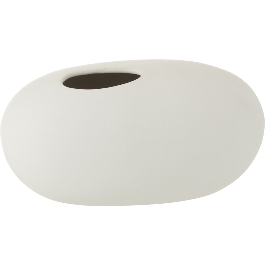 J-Line vaas Ovaal - keramiek - wit - large - Ø 15 cm J-Line vaas Ovaal - keramiek - wit - large - Ø 15 cm afbeelding 1