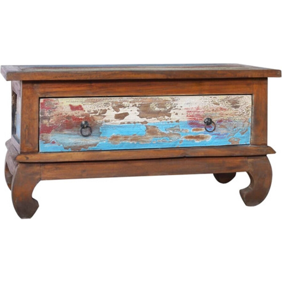 vidaXL - Salontafel - 80x50x40 - cm - gerecycled - teakhout vidaXL - Salontafel - 80x50x40 - cm - gerecycled - teakhout afbeelding 1