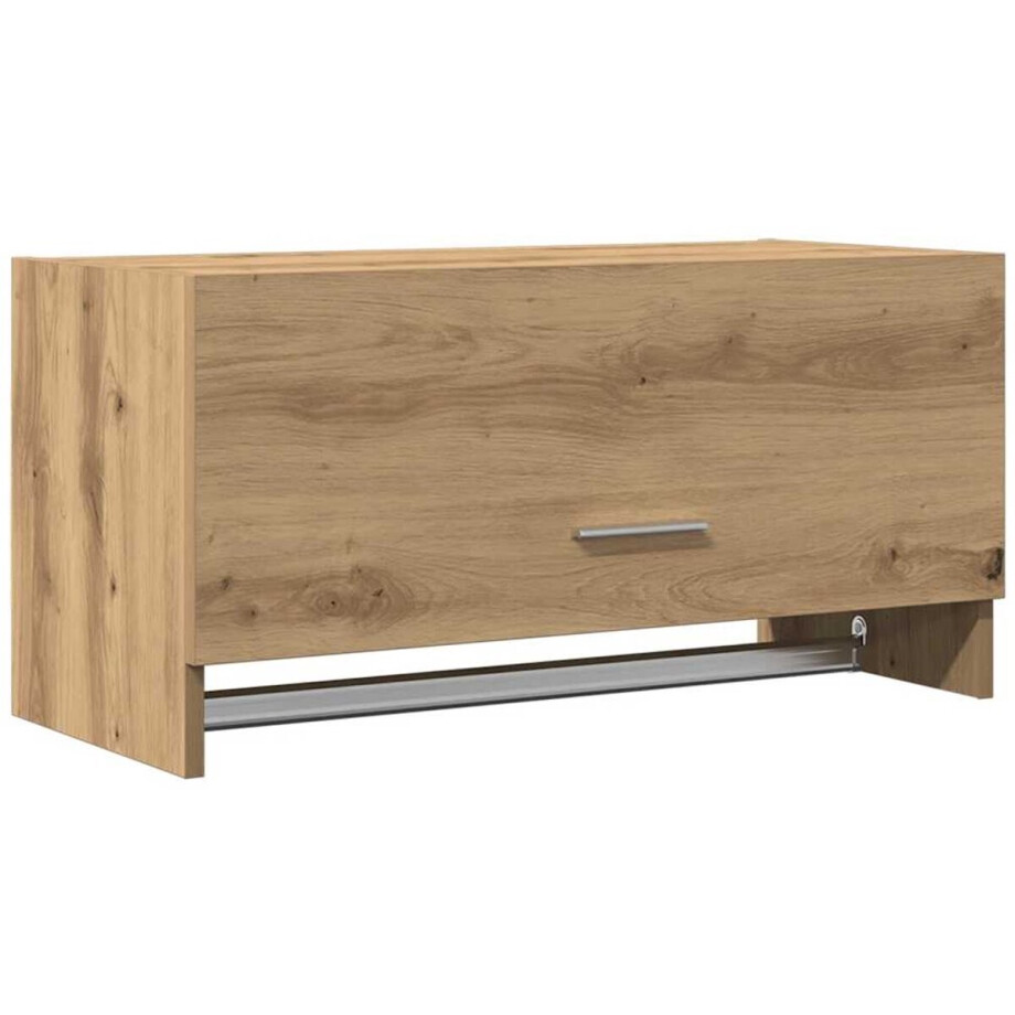 vidaXL - Kledingkast - 70x32,5x35 - cm - bewerkt - hout - artisanaal - eikenkleur afbeelding 1