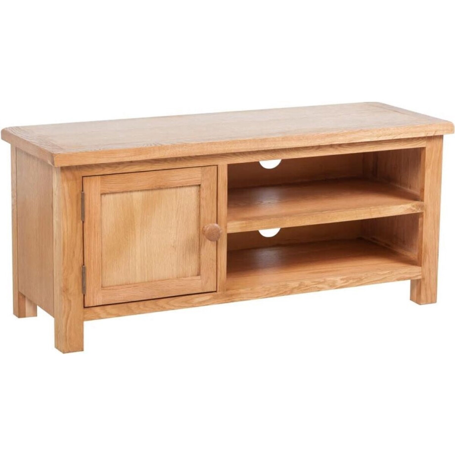 vidaXL - Tv-meubel - 103x36x46 - cm - massief - eikenhout vidaXL - Tv-meubel - 103x36x46 - cm - massief - eikenhout afbeelding 1