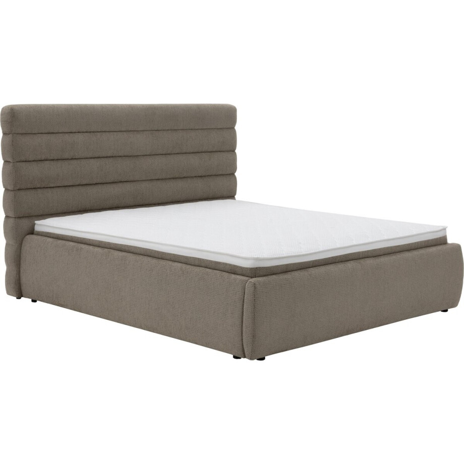 Lento 160 x 200 cm tweepersoonsbed met opbergruimte – Artico Beige – met Arlan 7 Zones pocketveringmatras met kokosmat Lento 160 x 200 cm tweepersoonsbed met opbergruimte – Artico Beige – met Arlan 7 Zones pocketveringmatras met kokosmat afbeelding 1