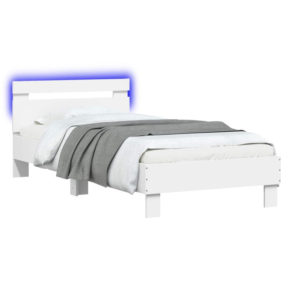 vidaXL - Bedframe - Wit - 80 - x - 200 - cm - Bewerkt - hout vidaXL - Bedframe - Wit - 80 - x - 200 - cm - Bewerkt - hout afbeelding 1