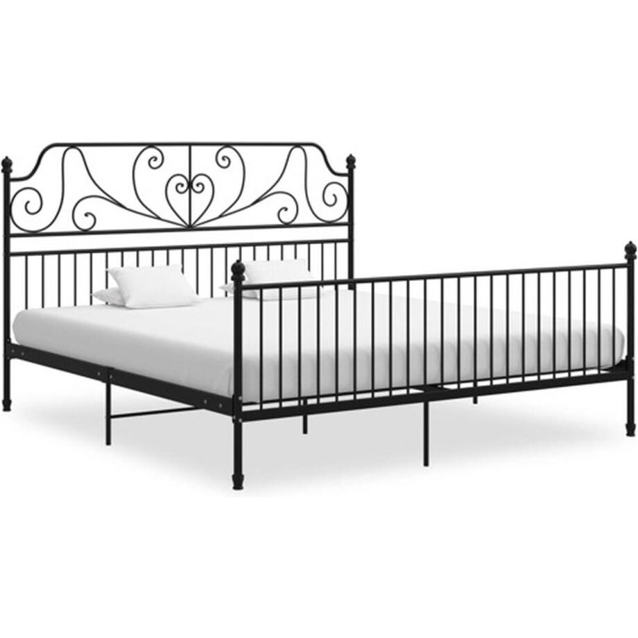 vidaXL - Bedframe - metaal - zwart - 180x200 - cm afbeelding 1