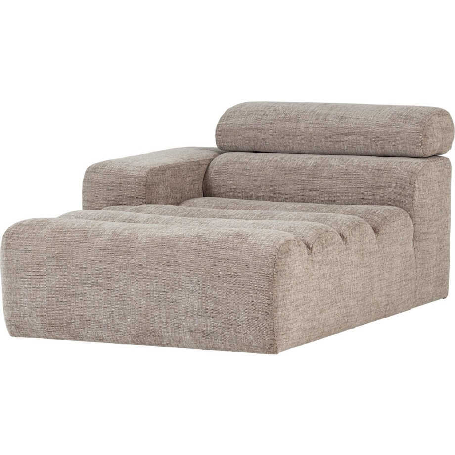 WOOOD Novi Chaise Longue Element Arm Links - PES - Naturel Melange WOOOD Novi Chaise Longue Element Arm Links - PES - Naturel Melange afbeelding 1