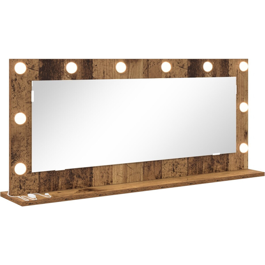 vidaXL - Make-up - Spiegel - Oud - Hout - 100 - x - 45 - x - 18 - cm - Bewerkt - hout - en - glas afbeelding 1