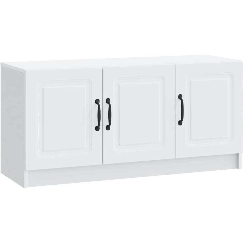 vidaXL - TV - Kast - Wit - 99 - x - 34,5 - x - 47 - cm - Bewerkt - hout afbeelding 1