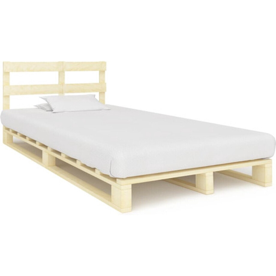 vidaXL - Bedframe - pallet - massief - grenenhout - 120x200 - cm vidaXL - Bedframe - pallet - massief - grenenhout - 120x200 - cm afbeelding 1