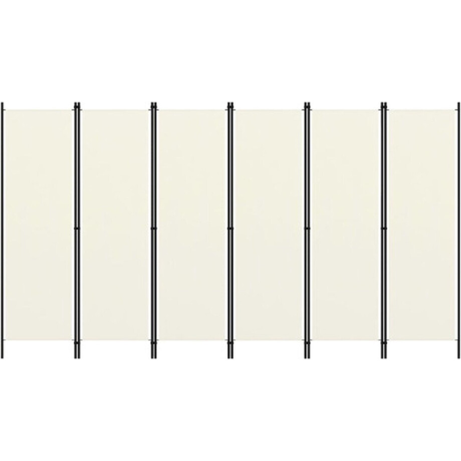 vidaXL - Kamerscherm - met - 6 - panelen - 300x180 - cm - wit vidaXL - Kamerscherm - met - 6 - panelen - 300x180 - cm - wit afbeelding 1