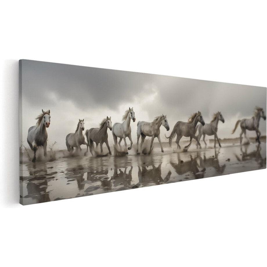 Artaza Canvas Schilderij Groep Paarden die op een Strand Rennen onder een Bewolkte Hemel - 120x40 - Wanddecoratie - Foto Op Canvas - Canvas Print Artaza Canvas Schilderij Groep Paarden die op een Strand Rennen onder een Bewolkte Hemel - 120x40 - Wanddecoratie - Foto Op Canvas - Canvas Print afbeelding 1
