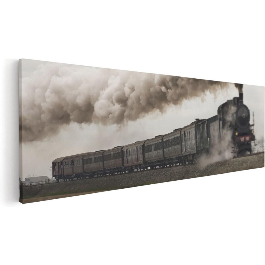 Artaza Canvas Schilderij Locomotief Trein met Rook Wolken - 90x30 - Foto Op Canvas - Canvas Print Artaza Canvas Schilderij Locomotief Trein met Rook Wolken - 90x30 - Foto Op Canvas - Canvas Print afbeelding 1