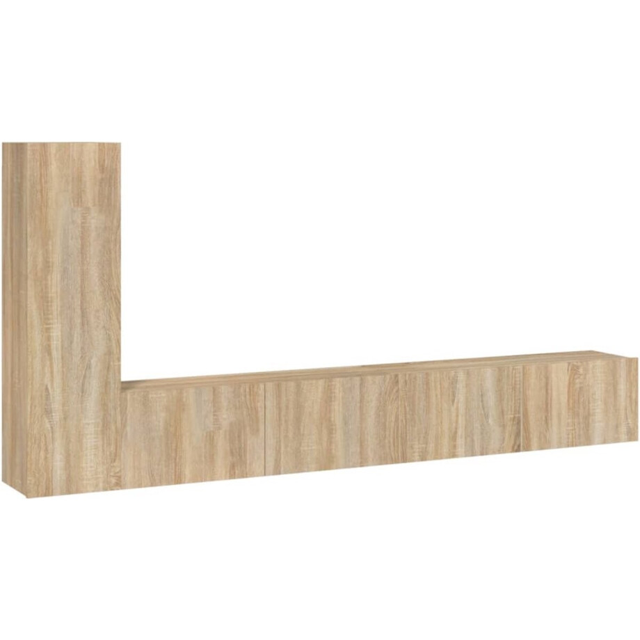 vidaXL - 3-delige - Tv-meubelset - bewerkt - hout - sonoma - eikenkleurig afbeelding 1