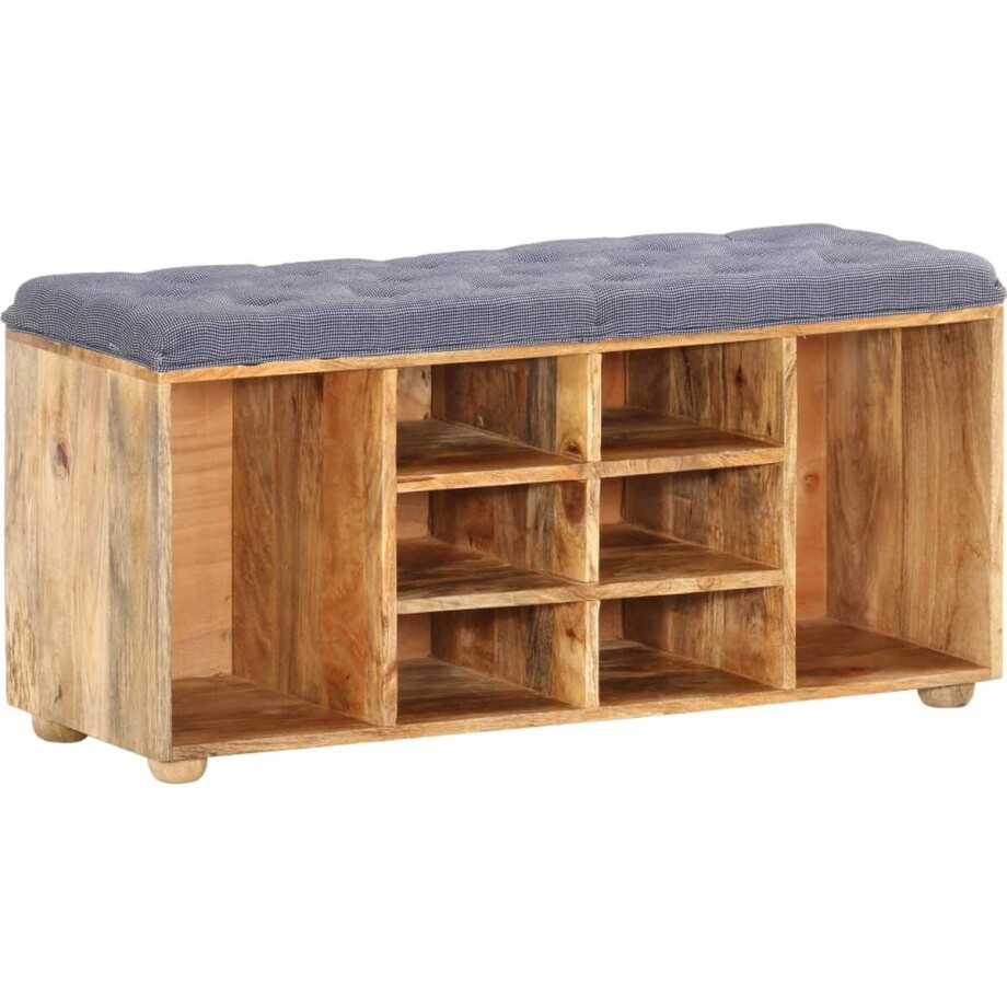vidaXL - Halbankje - 100x35x47 - cm - massief - mangohout vidaXL - Halbankje - 100x35x47 - cm - massief - mangohout afbeelding 1