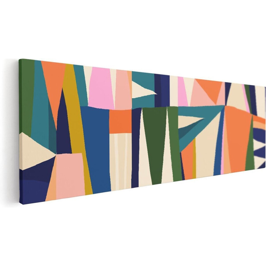 Artaza Canvas Schilderij Geometrisch Patroon - 120x40 cm - Groot - Wanddecoratie Kleurrijk - Muurdecoratie Abstract - Decoratie Woonkamer Artaza Canvas Schilderij Geometrisch Patroon - 120x40 cm - Groot - Wanddecoratie Kleurrijk - Muurdecoratie Abstract - Decoratie Woonkamer afbeelding 1