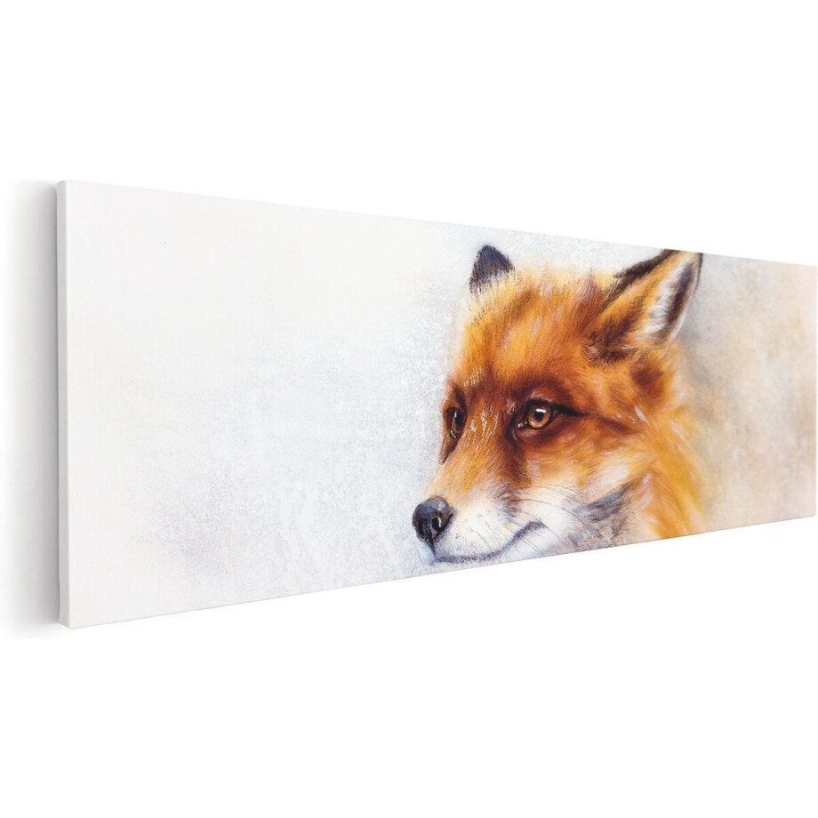 Artaza Canvas Schilderij Vos op Aquarel Getekend - Abstract - 60x20 - Foto Op Canvas - Canvas Print afbeelding 1