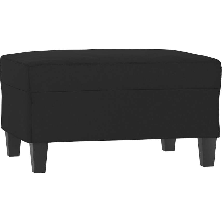 vidaXL - Voetenbank - 70x55x41 - cm - microvezelstof - zwart vidaXL - Voetenbank - 70x55x41 - cm - microvezelstof - zwart afbeelding 1