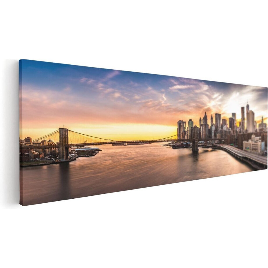 Artaza Canvas Schilderij Brooklyn Bridge Brug In New York - 60x20 - Foto Op Canvas - Canvas Print Artaza Canvas Schilderij Brooklyn Bridge Brug In New York - 60x20 - Foto Op Canvas - Canvas Print afbeelding 1