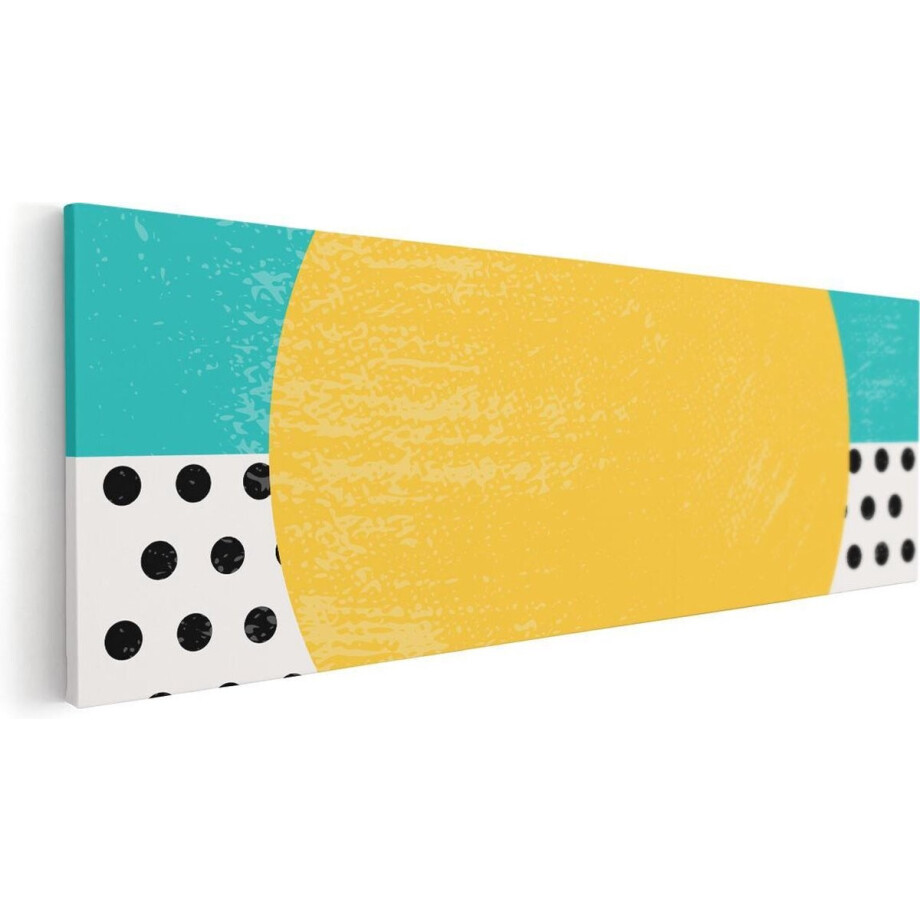 Artaza Canvas Schilderij Geometrisch - 60x20 cm - Wanddecoratie Abstract - Muurdecoratie Woonkamer - Schilderijen Op Canvas afbeelding 1
