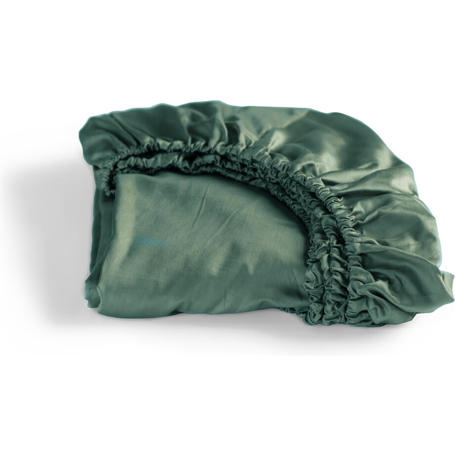 Cinderella - Sundays - Hoeslaken - Tot 25 cm matrashoogte - Satijn - 180x220 cm - Groen afbeelding 1