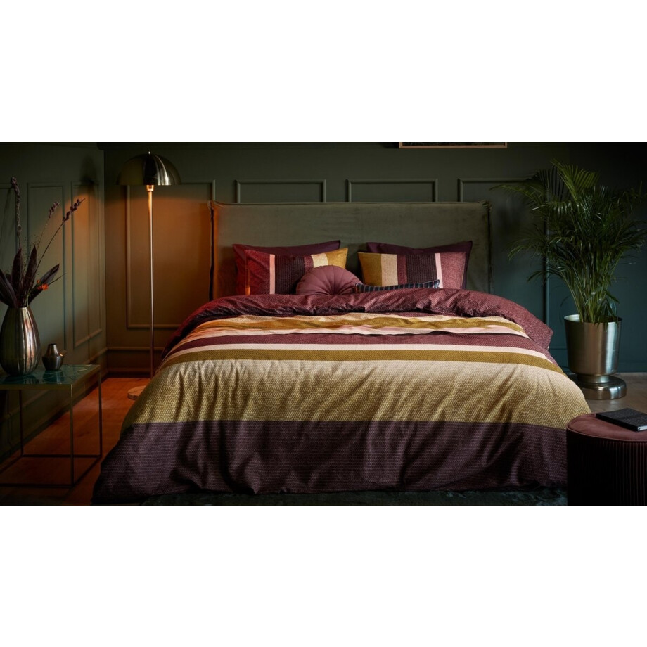 Beddinghouse Jorren dekbedovertrek - Tweepersoons - 200x200/220 cm - Donker Rood afbeelding 1