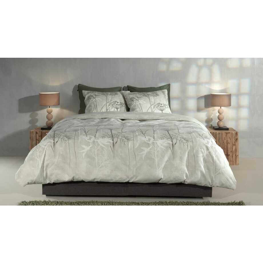 Zohome Traci Dekbedovertrek - Tweepersoons - Flanel - 200x200-220cm - Groen afbeelding 1