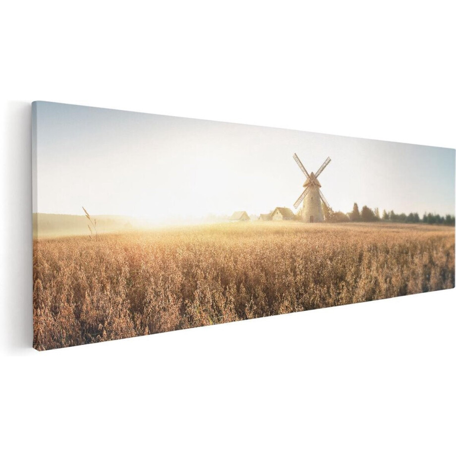 Artaza Canvas Schilderij Windmolen in het Veld - 90x30 - Foto Op Canvas - Canvas Print Artaza Canvas Schilderij Windmolen in het Veld - 90x30 - Foto Op Canvas - Canvas Print afbeelding 1