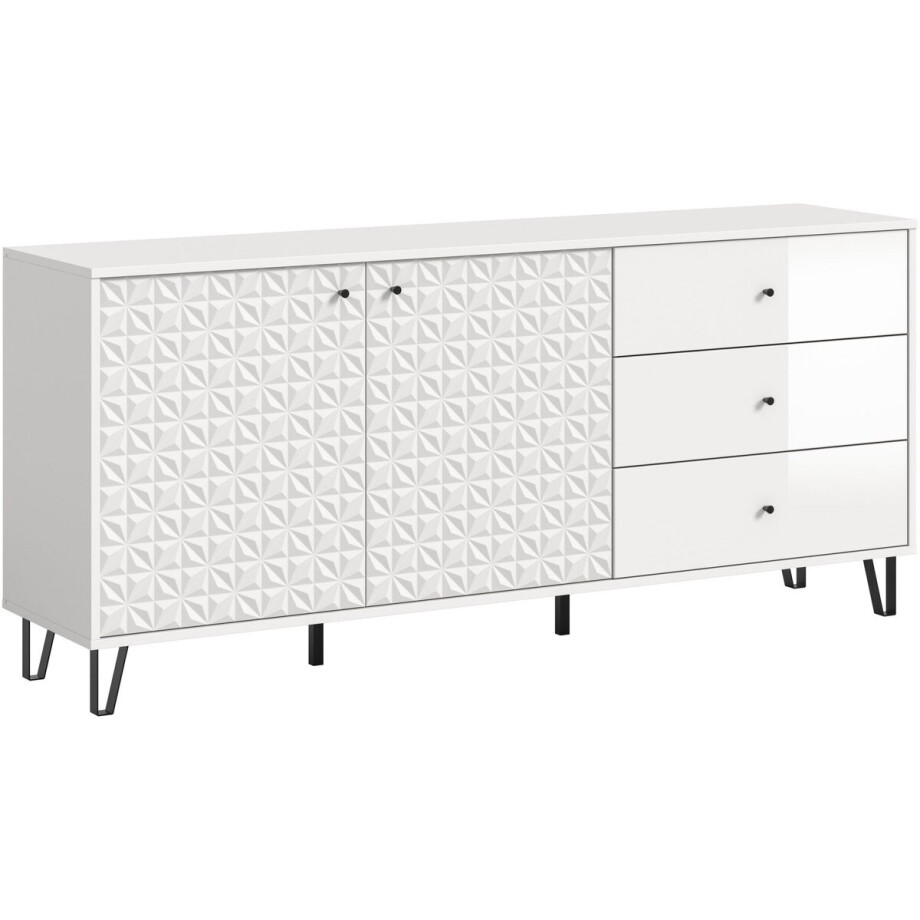 Modern Sideboard in Wit - Royale Opbergkast met Laden en Deuren - 170x76x40cm afbeelding 1