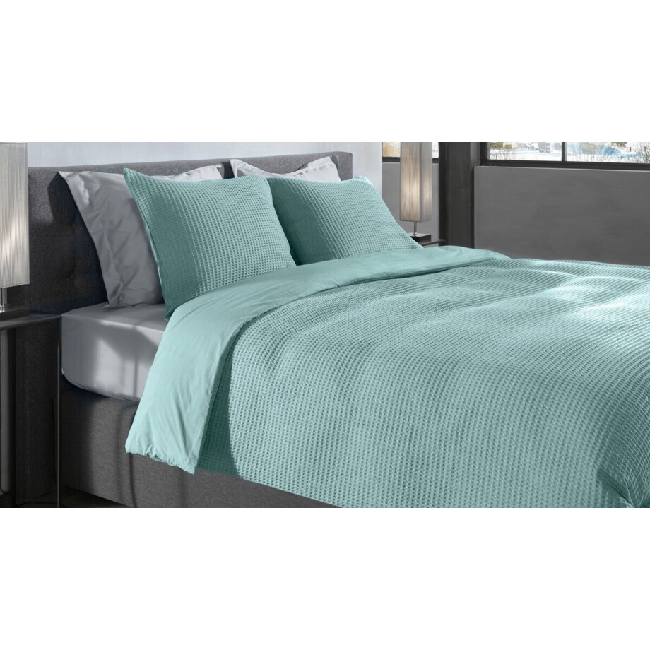 Heckettlane Dekbedovertrek Vafala - Deken - Dekbed - Sky Blue - 100% Katoen-Perkal - 240x220 cm + 2 slopen 60/70 cm afbeelding 1