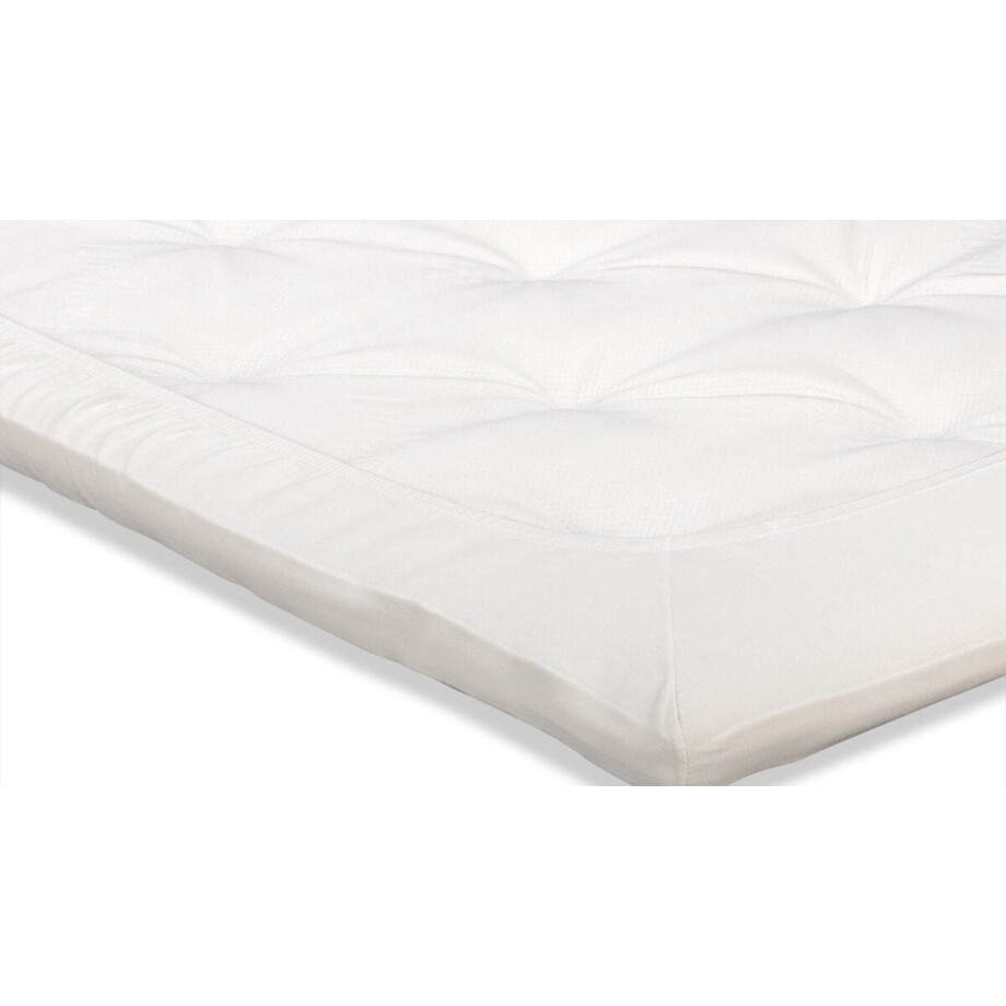 Beter Bed Select Jersey Hoeslaken Topper - 200 x 200/210/220 cm - 100% Katoen - Matrasbeschermer - Matrashoes - Off-White afbeelding 1