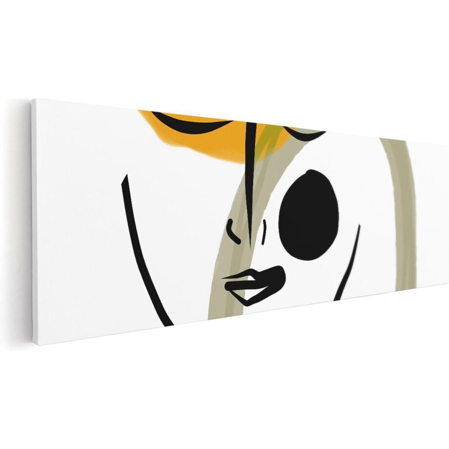 Artaza Canvas Schilderij Abstracte Kunst van een Gezicht - 120x40 cm - Groot - Wanddecoratie Woonkamer - Schilderijen - Muurdecoratie Artaza Canvas Schilderij Abstracte Kunst van een Gezicht - 120x40 cm - Groot - Wanddecoratie Woonkamer - Schilderijen - Muurdecoratie afbeelding 1