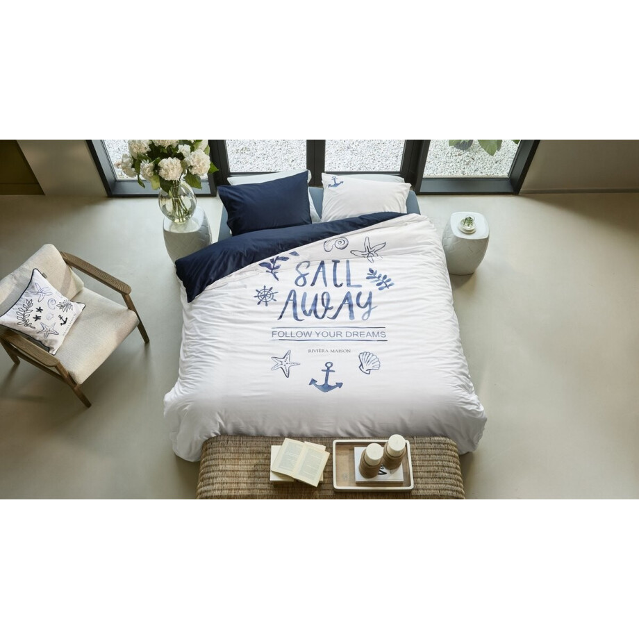 Rivièra Maison Sail Away dekbedovertrek - Tweepersoons - 200 x 200/220 cm - Blauw afbeelding 1