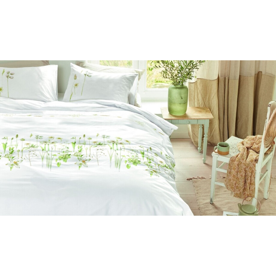 Marjolein Bastin amaryllis dekbedovertrek - Tweepersoons - 200 x 200/220 cm - Wit afbeelding 1