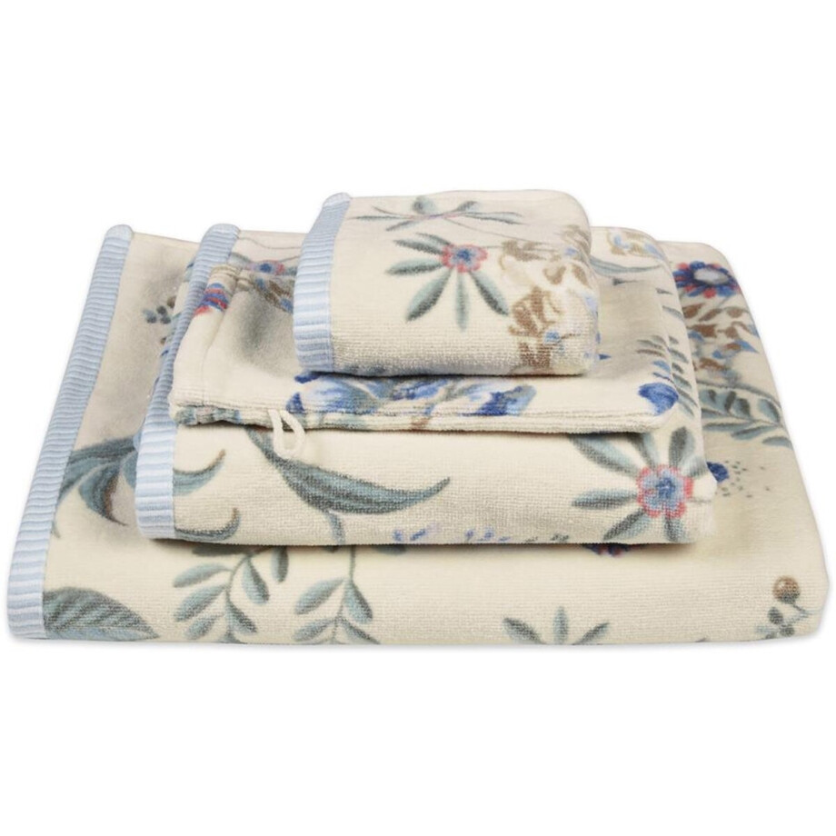 Pip Studio Handdoek Secret Garden White Blue 55x100 afbeelding 1