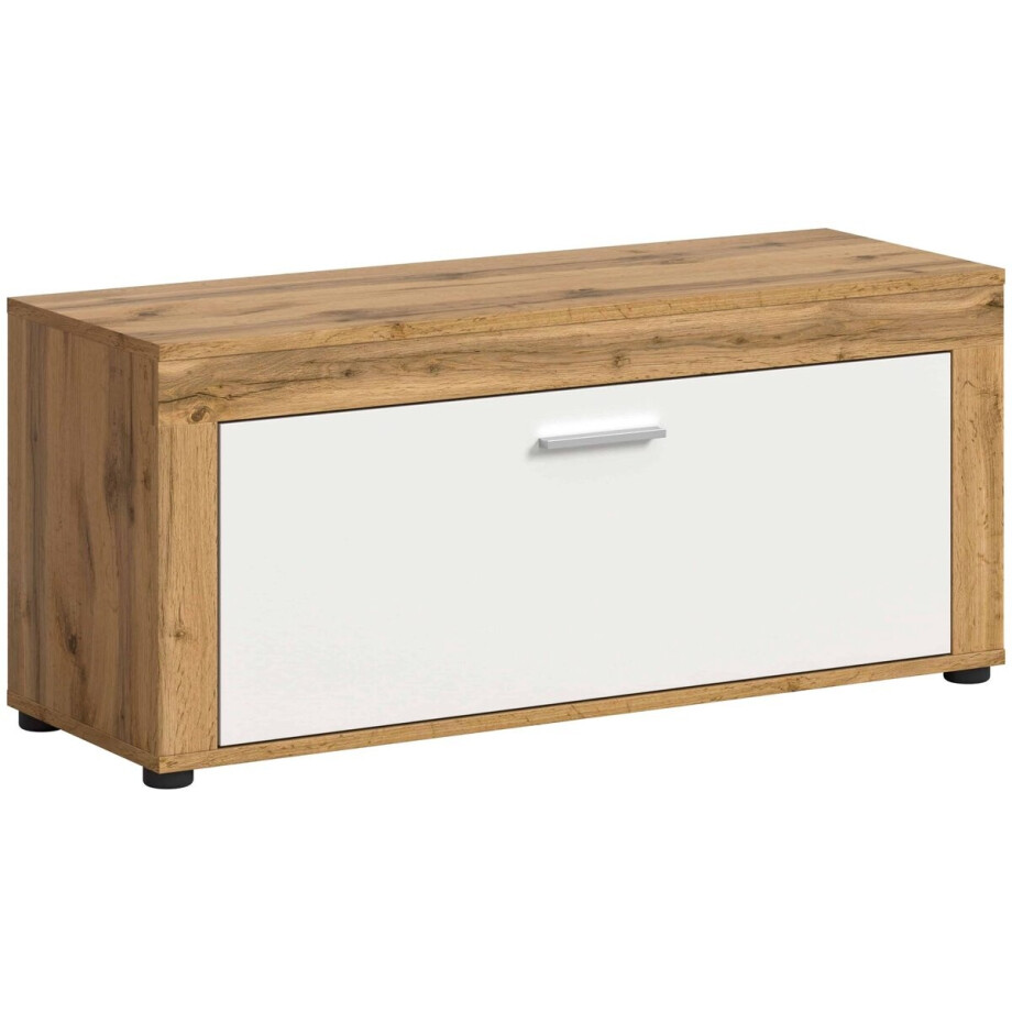 Jam bank wit melamine Wotan eiken NB - 35x100x44cm Jam bank wit melamine Wotan eiken NB - 35x100x44cm afbeelding 1