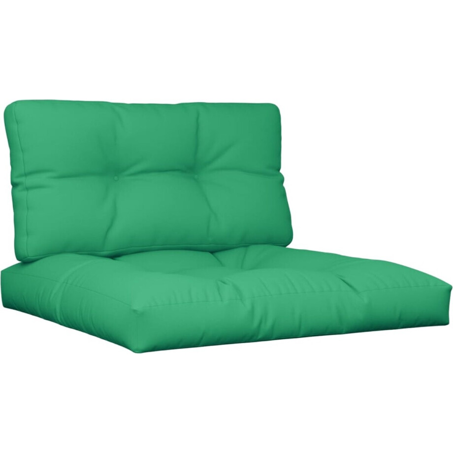 vidaXL - Palletkussens - 2 - st - stof - groen vidaXL - Palletkussens - 2 - st - stof - groen afbeelding 1